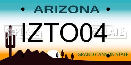 IZTO04 Arizona License Plate