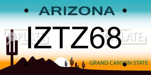 IZTZ68 Arizona License Plate