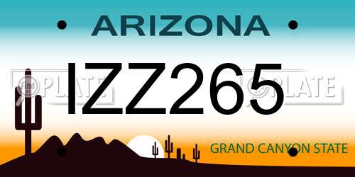 IZZ265 Arizona License Plate