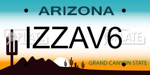 IZZAV6 Arizona License Plate