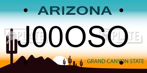 J00OSO Arizona License Plate