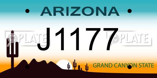 J1177 Arizona License Plate