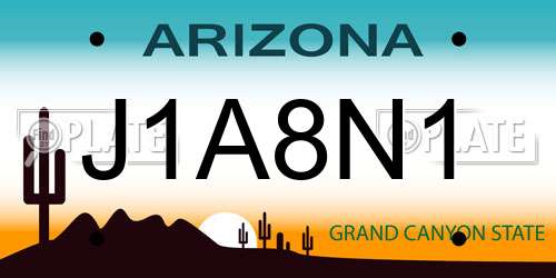 J1A8N1 Arizona License Plate