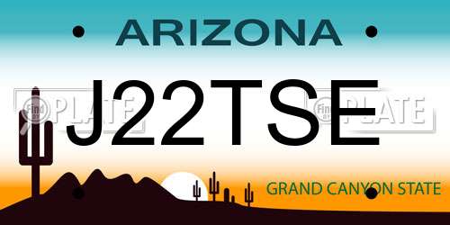 J22TSE Arizona License Plate