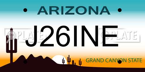 J26INE Arizona License Plate