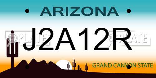J2A12R Arizona License Plate
