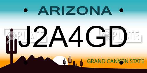 J2A4GD Arizona License Plate