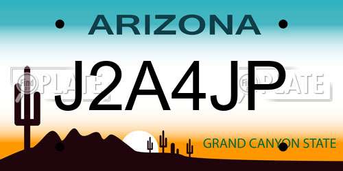 J2A4JP Arizona License Plate