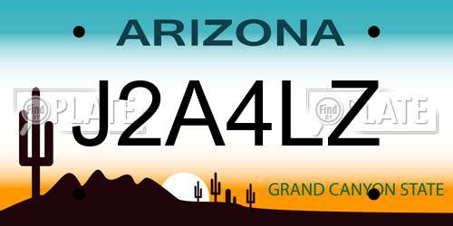 J2A4LZ Arizona License Plate