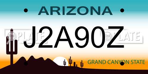 J2A90Z Arizona License Plate