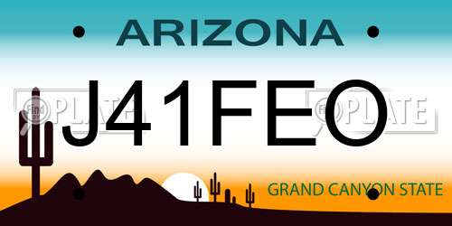 J41FEO Arizona License Plate