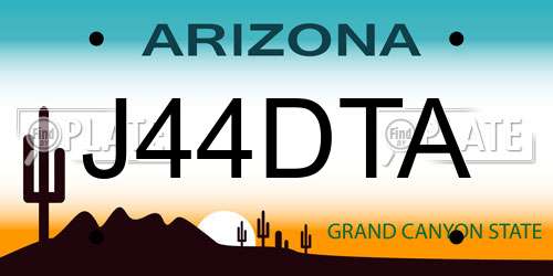 J44DTA Arizona License Plate