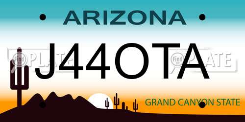 J44OTA Arizona License Plate