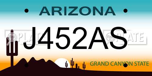 J452AS Arizona License Plate