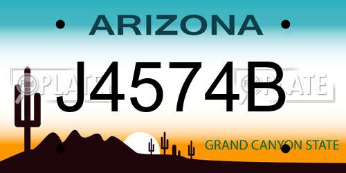 J4574B Arizona License Plate