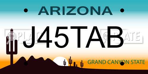 J45TAB Arizona License Plate