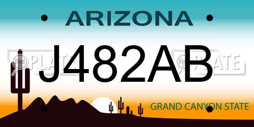 J482AB Arizona License Plate