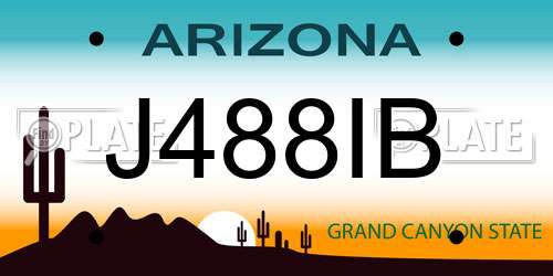 J488IB Arizona License Plate