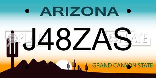 J48ZAS Arizona License Plate