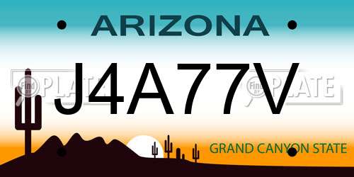J4A77V Arizona License Plate