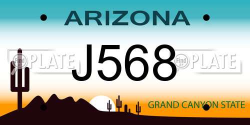 J568 Arizona License Plate