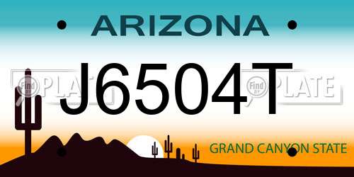 J6504T Arizona License Plate