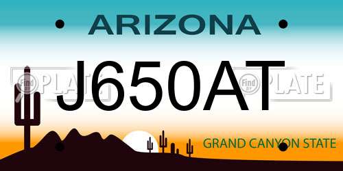 J650AT Arizona License Plate