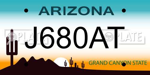 J680AT Arizona License Plate