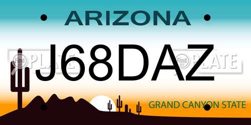 J68DAZ Arizona License Plate