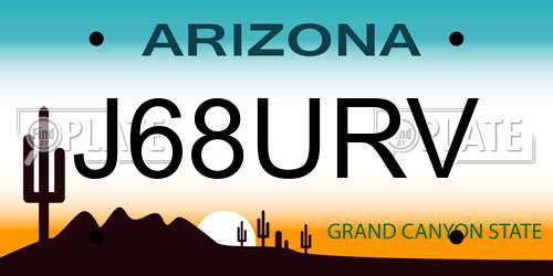 J68URV Arizona License Plate