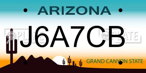 J6A7CB Arizona License Plate