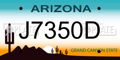 J7350D Arizona License Plate