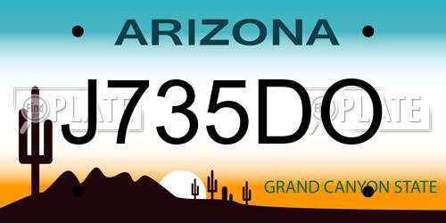 J735DO Arizona License Plate