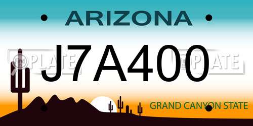 J7A400 Arizona License Plate