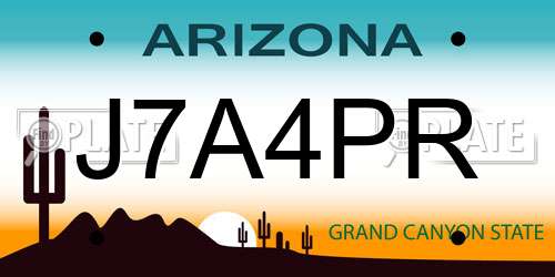 J7A4PR Arizona License Plate