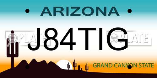 J84TIG Arizona License Plate
