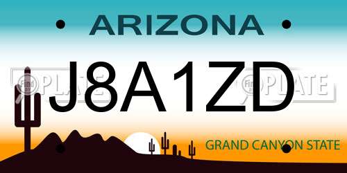 J8A1ZD Arizona License Plate