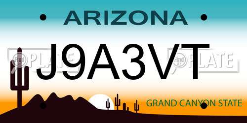 J9A3VT Arizona License Plate
