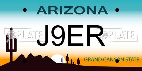 J9ER Arizona License Plate