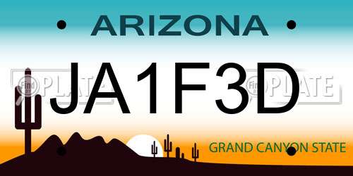 JA1F3D Arizona License Plate