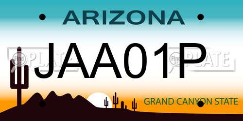 JAA01P Arizona License Plate