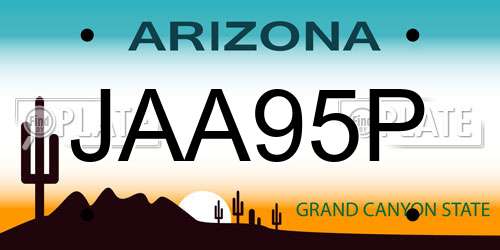 JAA95P Arizona License Plate