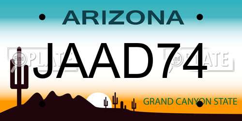 JAAD74 Arizona License Plate