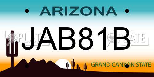 JAB81B Arizona License Plate