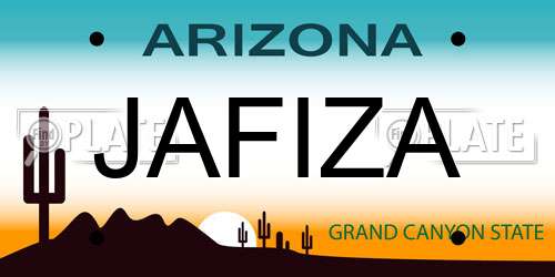JAFIZA Arizona License Plate