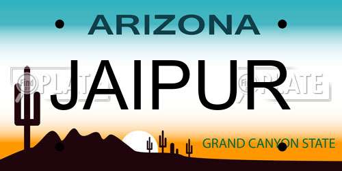 JAIPUR Arizona License Plate