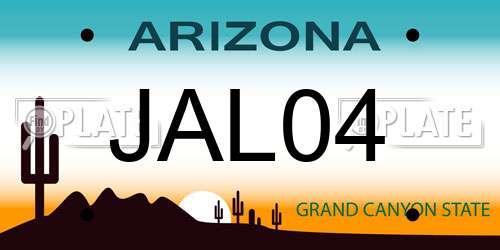 JAL04 Arizona License Plate