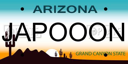 JAPOOON Arizona License Plate