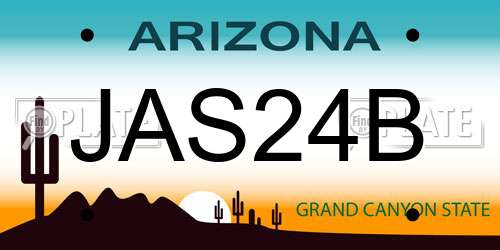 JAS24B Arizona License Plate