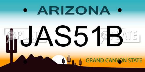 JAS51B Arizona License Plate